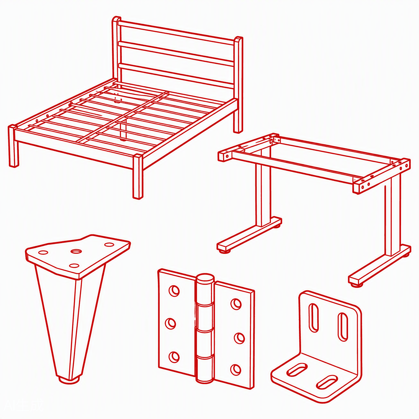 Metal Furniture &amp; Parts line illustration